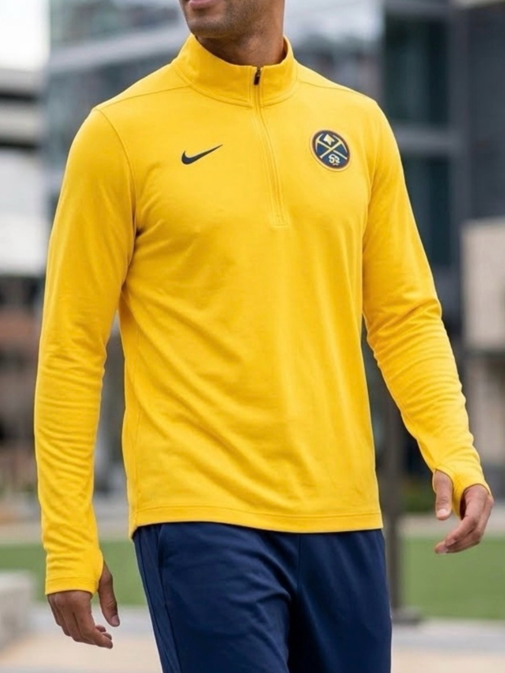 Nike Men’s Denver Nuggets Yellow Long Sleeve